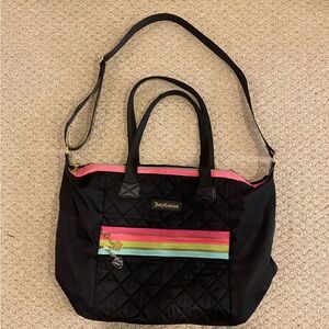 Juicy Couture Large Weekender Tote Bag Multi Color zippers Shoulder strap